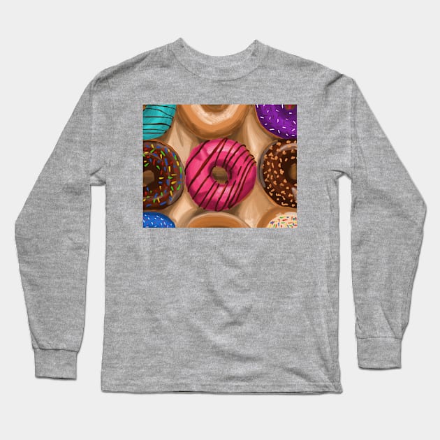 Donut painting Long Sleeve T-Shirt by Tjamesart